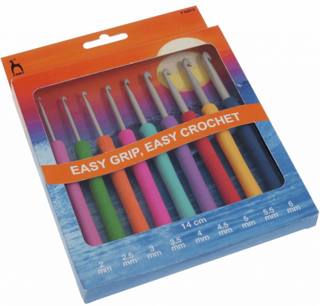 Pony Easy Grip Crochet Hook Set, set of 9, sizes 26mm Just Sew Simple